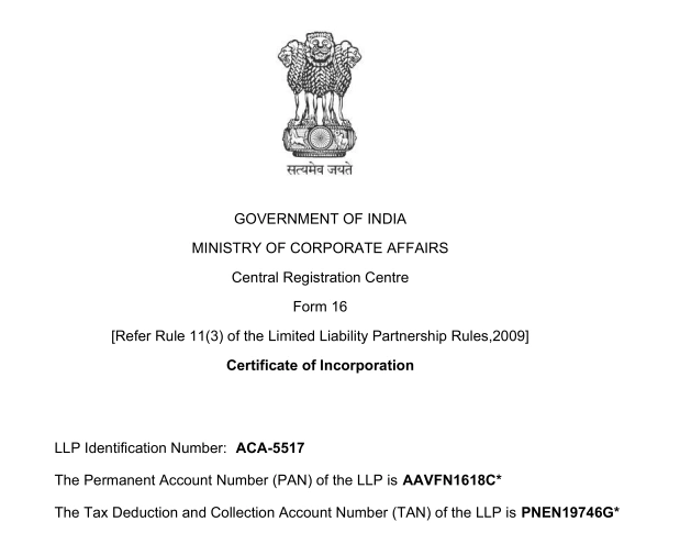 DPIIT Certificate of Recognition — Nagari Guntha LLP